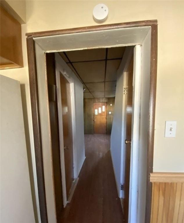 314 Lowell Unit 1/2, Vandergrift Wml, PA 15690 - hallway featuring dark wood-type flooring and a wainscoted wall