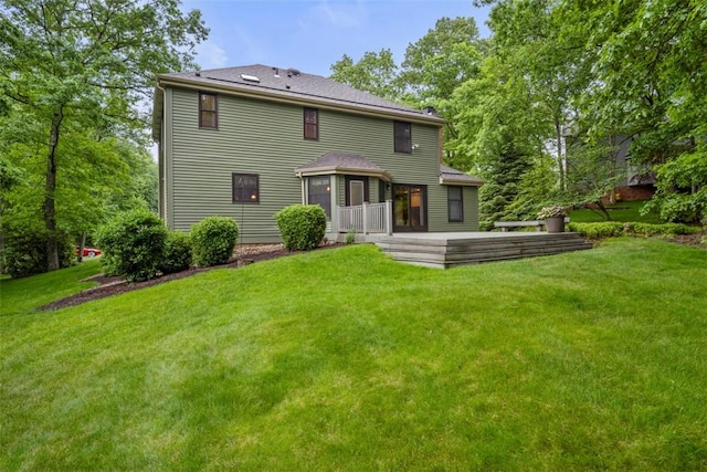 100 Firethorn Rd, Economy, PA 15005 - rear view of house with a lawn and a wooden deck