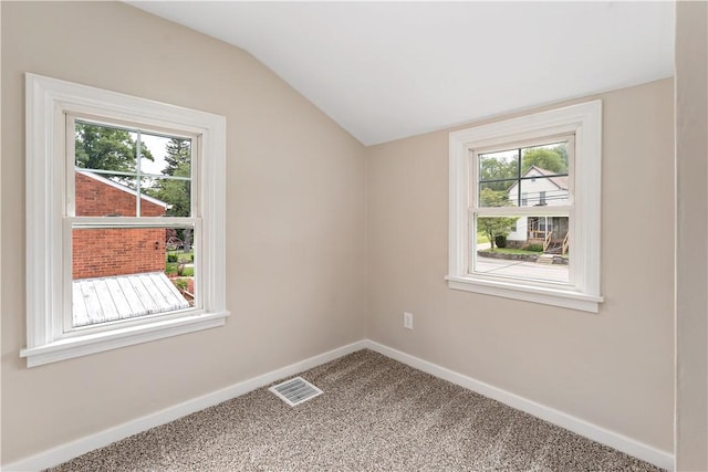 6225 Smithfield St, Elizabeth Twp/Boro, PA 15135 - carpeted empty room featuring vaulted ceiling and baseboards