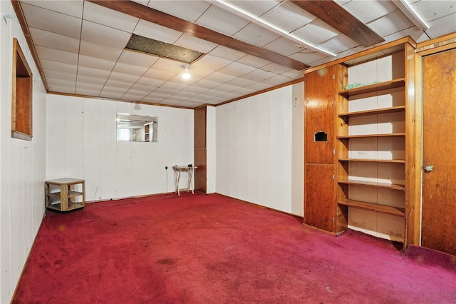 1406 Mccully Rd, Castle Shannon, PA 15234 - finished basement with carpet and wooden walls