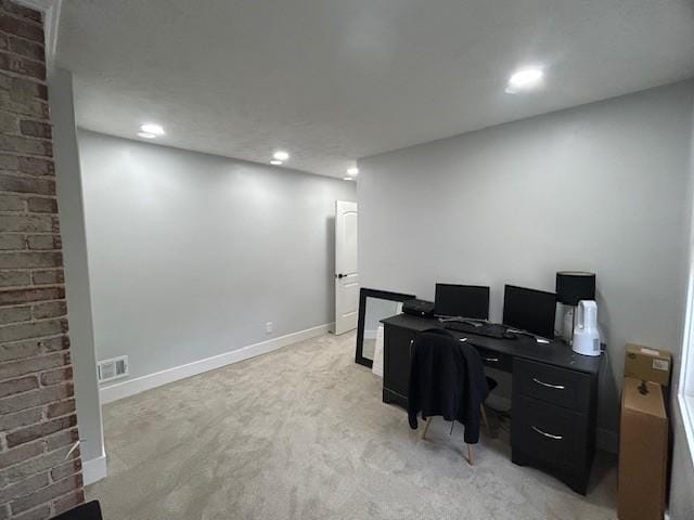 42 Queenston St, Overbrook, PA 15210 - office with light colored carpet, recessed lighting, and baseboards