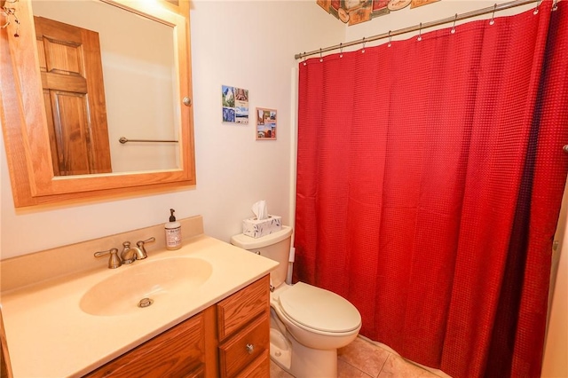 1147 Annisville Rd, Washington Twp But, PA 16050 - bathroom featuring toilet, vanity, tile patterned flooring, and a shower with shower curtain