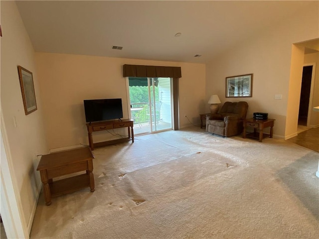 350 Hidden Ridge Ct Unit 302, South Park, PA 15129 - carpeted living area featuring vaulted ceiling and baseboards