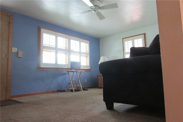 12840 Lincoln Way N, Huntingdon, PA 15642 - bedroom featuring carpet, baseboards, and ceiling fan