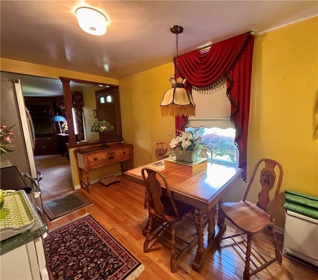 11 Worthington Ave, Neshannock Twp, PA 16105 - dining area with ornate columns and light wood finished floors