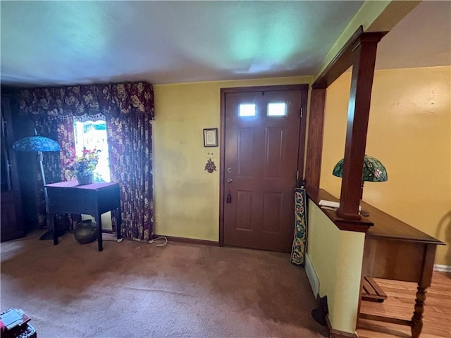 11 Worthington Ave, Neshannock Twp, PA 16105 - entryway featuring decorative columns, baseboards, and carpet flooring