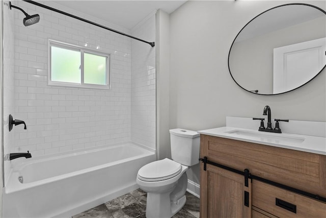 748 Anaheim St, Schenley Heights, PA 15219 - bathroom with toilet, vanity,  shower combination, and baseboards