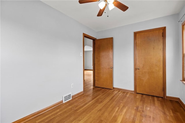 1311 Agnew Ave, Hopewell Twp Bea, PA 15001 - unfurnished bedroom with baseboards, light wood finished floors, and ceiling fan