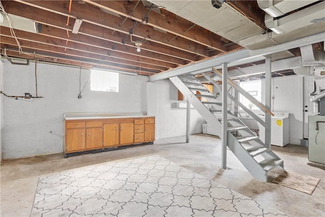 1311 Agnew Ave, Hopewell Twp Bea, PA 15001 - below grade area with stairway and washer / dryer