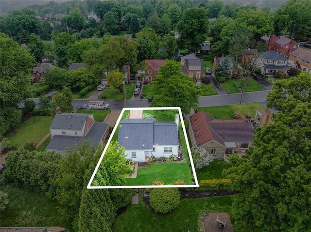 501 Parkview Dr, Mt Lebanon, PA 15243 - aerial view of residential area with property parcel outlined