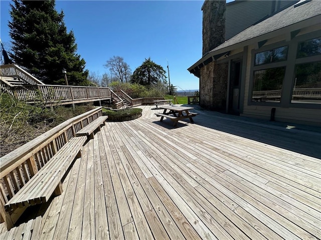 B45A Stoneridge Dr, Seven Springs Resort, PA 15557 - deck featuring outdoor dining space and stairs