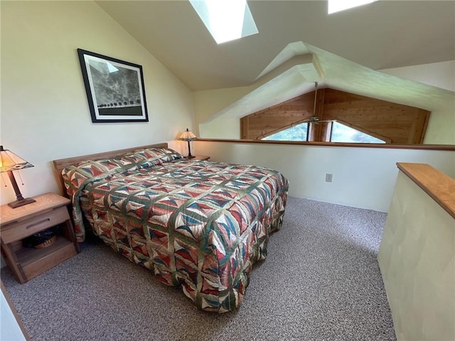 B45A Stoneridge Dr, Seven Springs Resort, PA 15557 - carpeted bedroom with lofted ceiling and a skylight