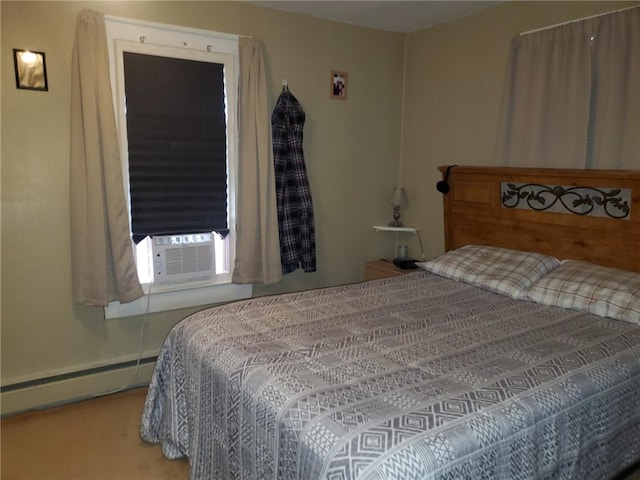 805 Sunset St, Rural Valley Boro, PA 16249 - bedroom featuring a baseboard radiator, cooling unit, and carpet flooring