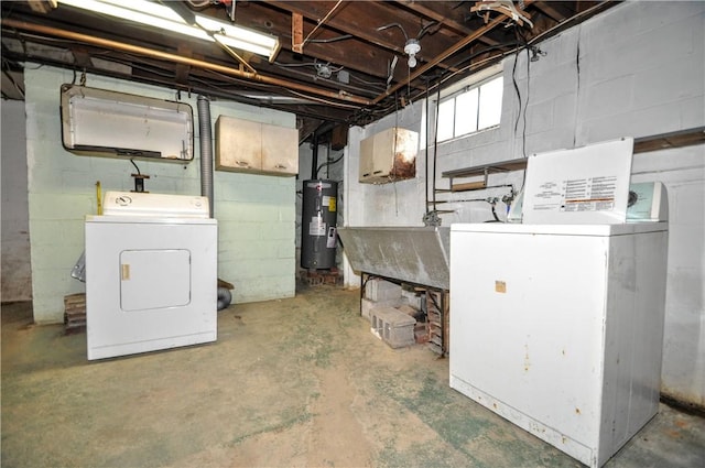 403 Bull Run Rd, Luzerne Twp, PA 15417 - basement featuring separate washer and dryer and water heater