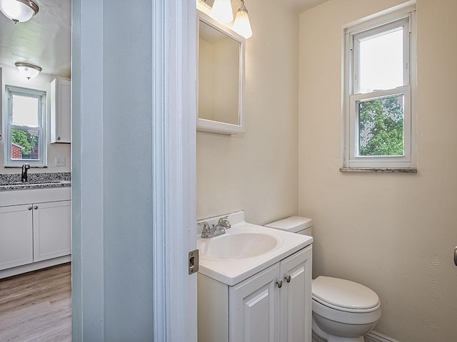 129 Martinique Dr, Penn Hills, PA 15235 - bathroom featuring vanity, toilet, and wood finished floors