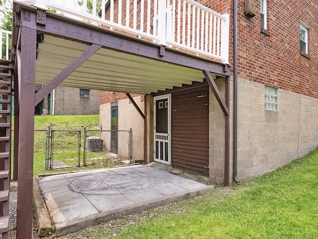 129 Martinique Dr, Penn Hills, PA 15235 - view of patio with a gate, central air condition unit, stairway, and a deck