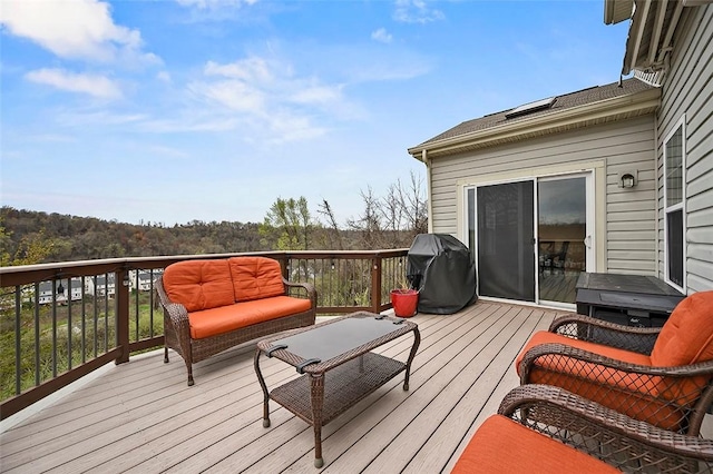 5834 Windsor Ct, South Fayette, PA 15057 - wooden terrace with grilling area and outdoor lounge area