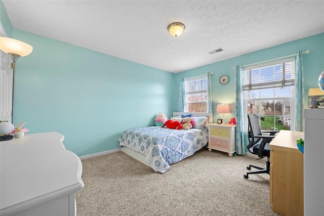 5834 Windsor Ct, South Fayette, PA 15057 - bedroom featuring multiple windows, carpet flooring, a desk, and baseboards