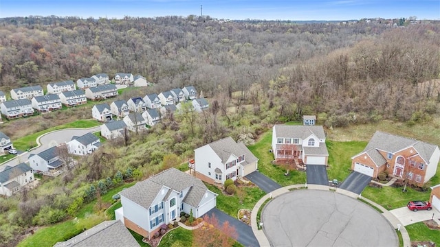 5834 Windsor Ct, South Fayette, PA 15057 - aerial view of residential area with a heavily wooded area