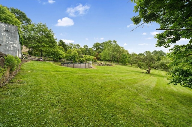 2510 7th St, New Kensington, PA 15068 - view of yard featuring a covered pool and view of scattered trees