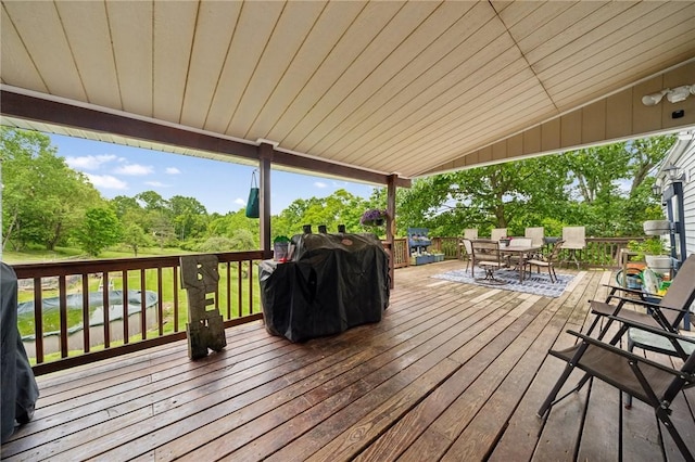 2510 7th St, New Kensington, PA 15068 - wooden terrace featuring outdoor dining area and grilling area