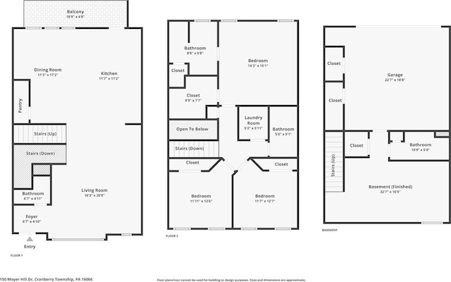 150 Moyer Hill Dr, Cranberry Twp, PA 16066 - property floor plan