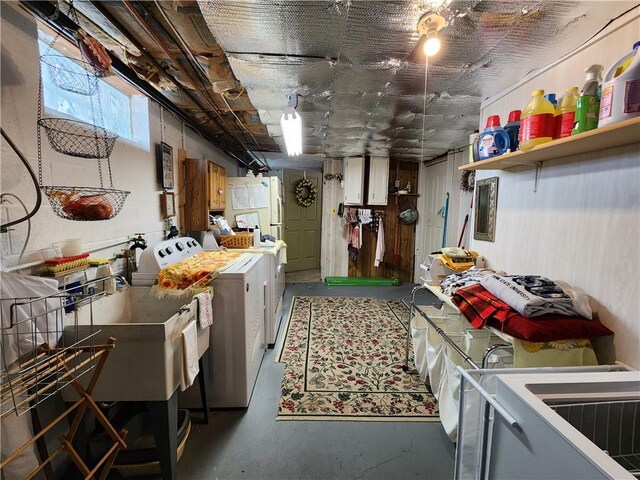 911 Aztec Trl, Coolspring Twp, PA 16137 - washroom with washer and dryer and cabinet space