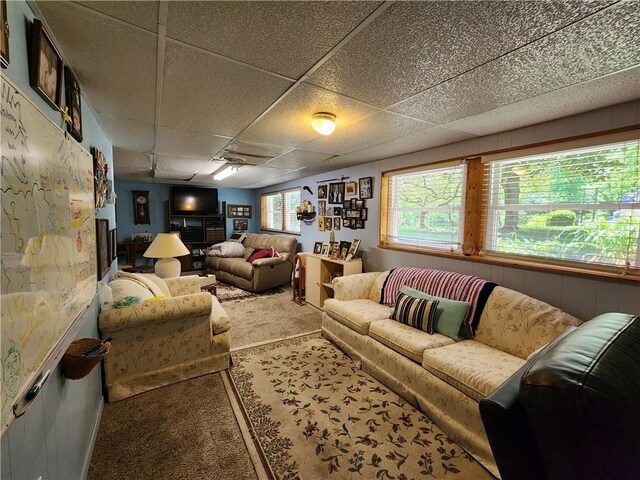 911 Aztec Trl, Coolspring Twp, PA 16137 - living area with carpet flooring and a paneled ceiling