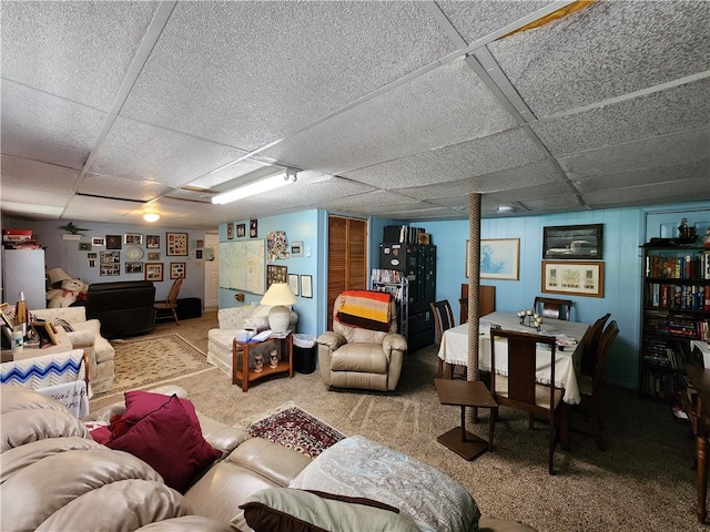 911 Aztec Trl, Coolspring Twp, PA 16137 - carpeted living room featuring a drop ceiling
