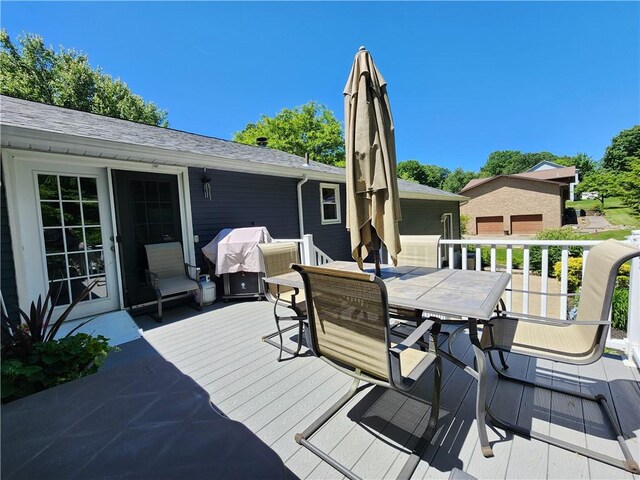 911 Aztec Trl, Coolspring Twp, PA 16137 - deck featuring outdoor dining space and grilling area