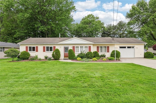 96 Concord Rd, Hermitage, PA 16148 - ranch-style house with a garage, driveway, and a front lawn