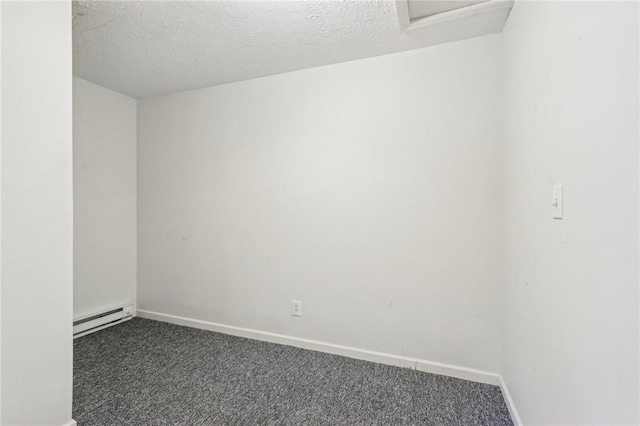 96 Concord Rd, Hermitage, PA 16148 - empty room featuring baseboard heating, carpet, baseboards, and a textured ceiling