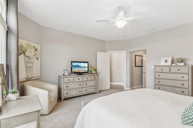 219 Brookside Dr, Cranberry Twp, PA 16066 - bedroom featuring light colored carpet and a ceiling fan
