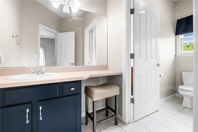 110 Marcur Ln, Center Twp Bea, PA 15061 - bathroom featuring toilet, vanity, tile patterned flooring, and baseboards