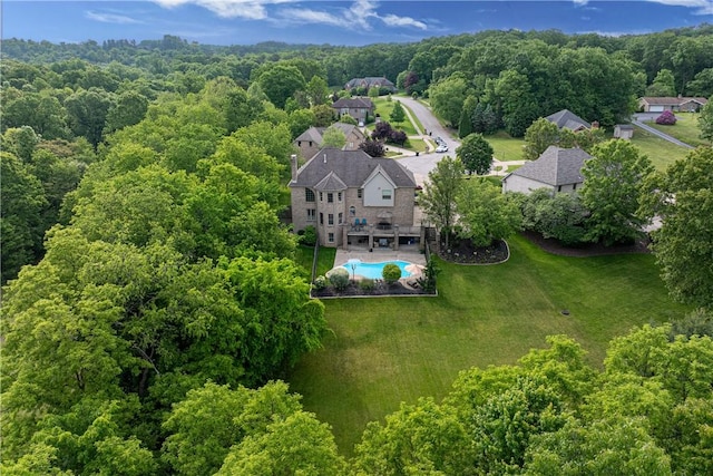 110 Marcur Ln, Center Twp Bea, PA 15061 - view from above of property with a pool area and a heavily wooded area