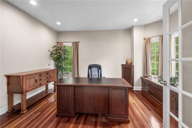110 Marcur Ln, Center Twp Bea, PA 15061 - office featuring dark wood finished floors, plenty of natural light, recessed lighting, and baseboards