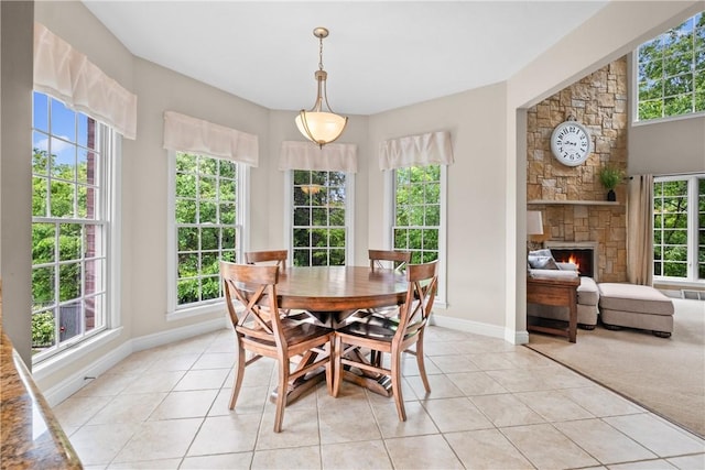 110 Marcur Ln, Center Twp Bea, PA 15061 - dining space with plenty of natural light, light tile patterned floors, and baseboards