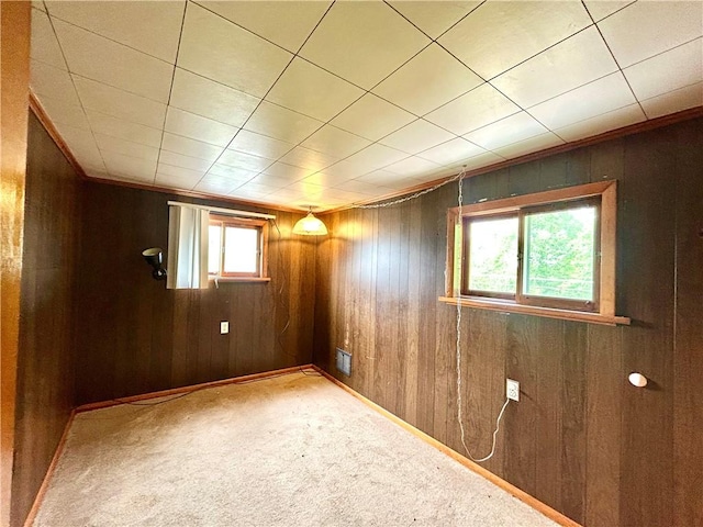 301 4th St, Luzerne Twp, PA 15413 - empty room with wooden walls and carpet floors
