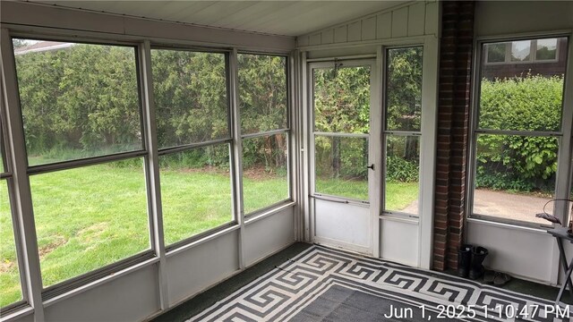 175 Sherman Ave, Waynsbrg/Frankln Twp, PA 15370 - unfurnished sunroom featuring vaulted ceiling and plenty of natural light