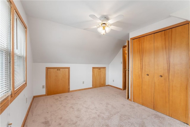 207 Mccartney Dr, Moon/Crescent Twp, PA 15108 - additional living space featuring carpet flooring, lofted ceiling, a ceiling fan, and baseboards