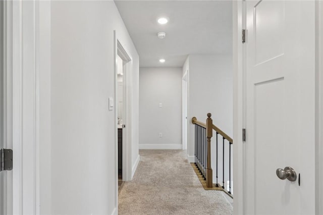 1213 Newbury Highland, South Fayette, PA 15017 - corridor featuring carpet, an upstairs landing, baseboards, and recessed lighting