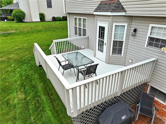 115 Lawrence Dr, Brighton Twp, PA 15009 - deck featuring a lawn and outdoor dining space