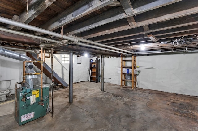 901 Punta Gorda Ave, East Mckeesport, PA 15035 - unfinished basement with a heating unit