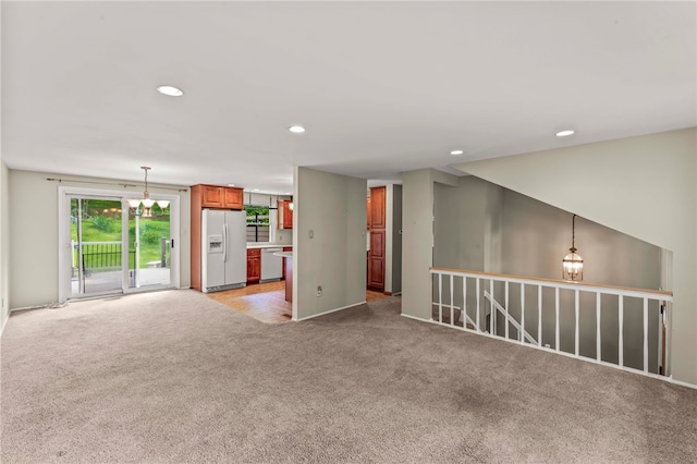 344 Fruitwood Dr, Bethel Park, PA 15102 - unfurnished room with light carpet, recessed lighting, a chandelier, and baseboards
