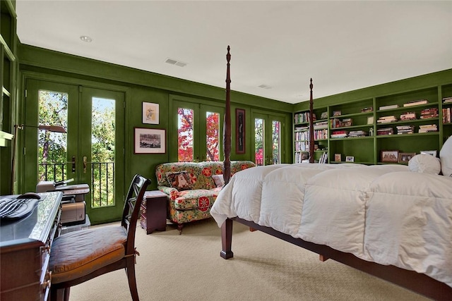 222 Schenley Rd, Squirrel Hill, PA 15217 - carpeted bedroom featuring french doors and access to outside