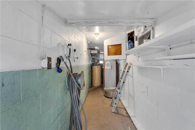 427 Harpers Ferry Rd, North Sewickley Twp, PA 15010 - basement with water heater and concrete block wall