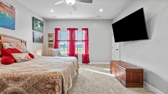 155 Bucktail Dr, Cranberry Twp, PA 16066 - carpeted bedroom featuring baseboards, a ceiling fan, and recessed lighting