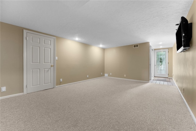 221 Moody Rd, Imperial, PA 15126 - below grade area featuring light colored carpet, baseboards, a textured ceiling, and recessed lighting