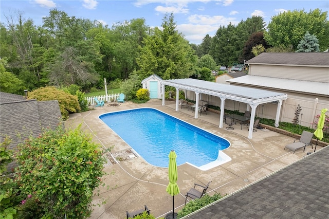 221 Moody Rd, Imperial, PA 15126 - view of swimming pool featuring a pergola, a patio area, and an outdoor structure