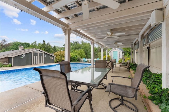 221 Moody Rd, Imperial, PA 15126 - view of patio with ceiling fan, a pergola, and an outdoor pool